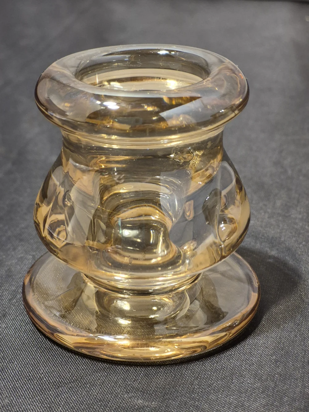 Amber Glass Candle Holders -set Of 2 NWOT's